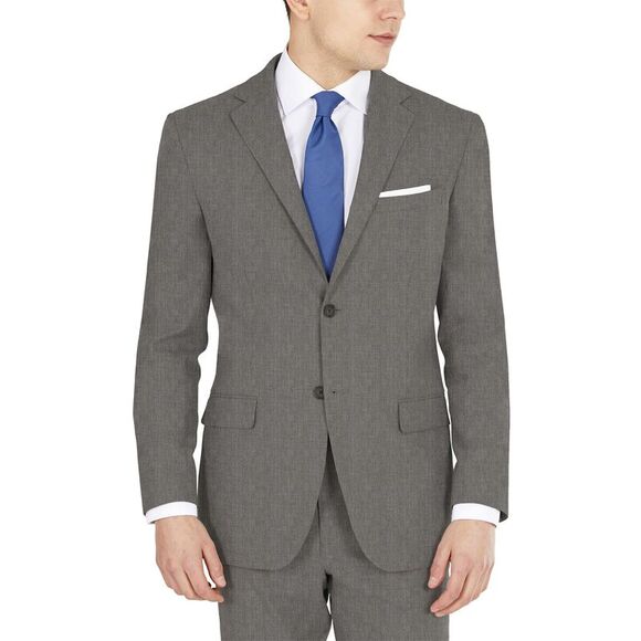 DKNY Mens Modern-Fit Stretch Suit Jacket 38 Regular Grey - NWT $360